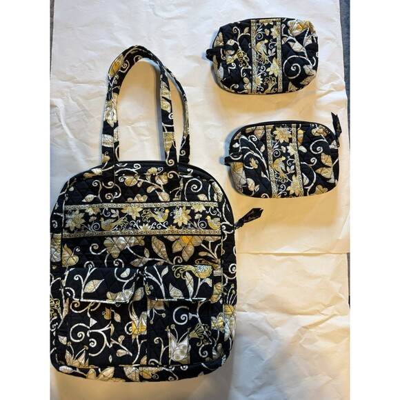 Vera Bradley Yellow Bird 15" Diaper Travel Tote Bag Laptop Case Retired 2 Extras - Picture 15 of 15